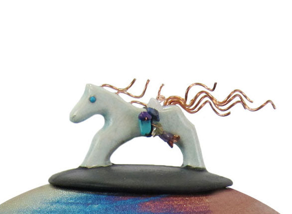 Raku Horse Child Urn