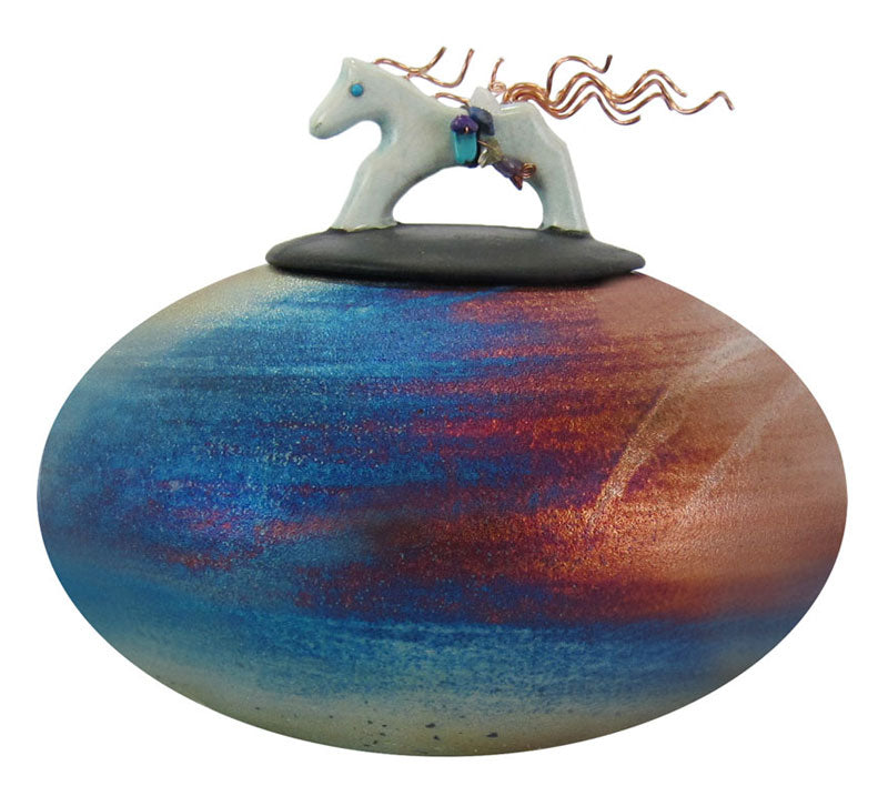Raku Horse Child Urn