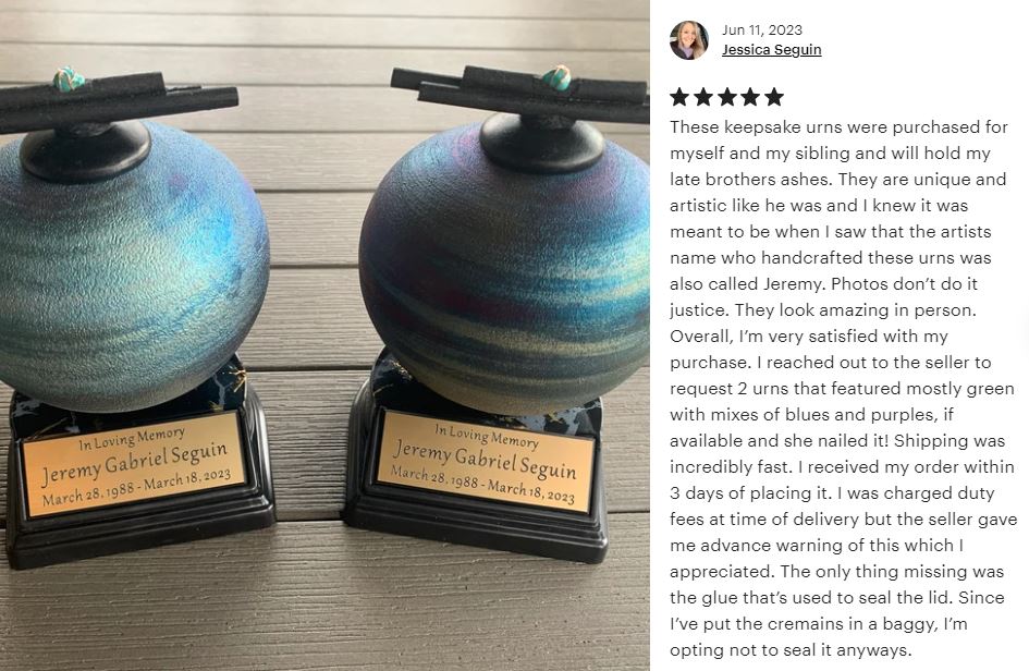 Raku Sticks & Stones Keepsake Urn & Engraved Stand