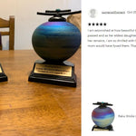 Raku Sticks & Stones Keepsake Urn & Engraved Stand