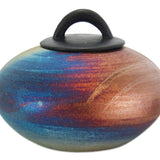 Raku Mountain Cremation Urn - Adult Handmade Raku Urn