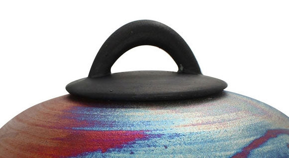 Raku Mountain Cremation Adult Urn - Personalized Option