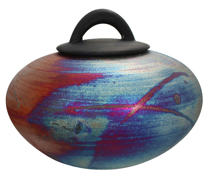 Raku Mountain Youth or Medium Cremation Urn - Hand Made
