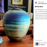 South Western Raku Cremation Adult or Medium Urn - Personalization Option