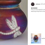 Dragonfly Raku Cremation Adult or Medium Urn - Personalization Option