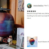 South Western Raku Cremation Adult or Medium Urn - Personalization Option