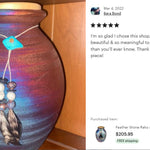 Native American Style Raku Cremation Adult or Medium Urn - Personalization Option