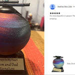 Raku Sticks & Stones Keepsake Urn & Engraved Stand