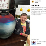 South Western Raku Cremation Adult or Medium Urn - Personalization Option