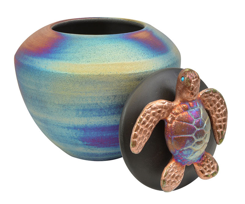 Baby Turtle Raku Keepsake Urn