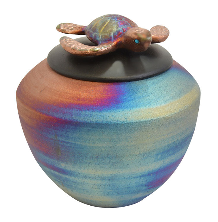 Baby Turtle Raku Keepsake Urn