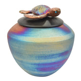 Baby Turtle Raku Keepsake Cremation Urn - Engraving Option