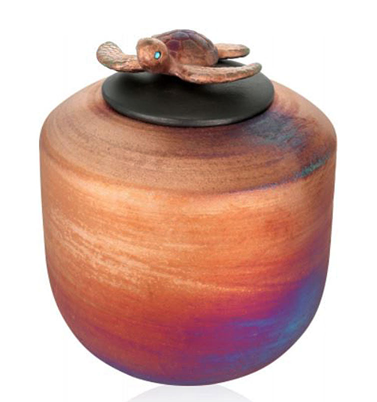 Turtle Raku Youth Urn 