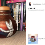 Dragonfly Raku Cremation Adult or Medium Urn - Personalization Option