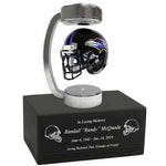 Football Adult or Medium Cremation Urn & Baltimore Ravens Hover Helmet Décor - Free Engraving
