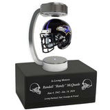 Football Adult or Medium Cremation Urn & Baltimore Ravens Hover Helmet Décor - Free Engraving
