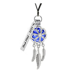 Blue Dreamcatcher Ornament Urn - Engraved Tag Option