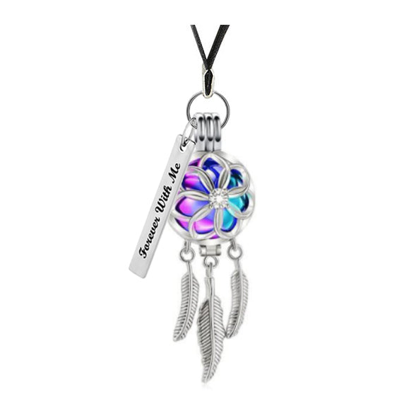 Rainbow Dreamcatcher Ornament Urn - Engraved Tag Option