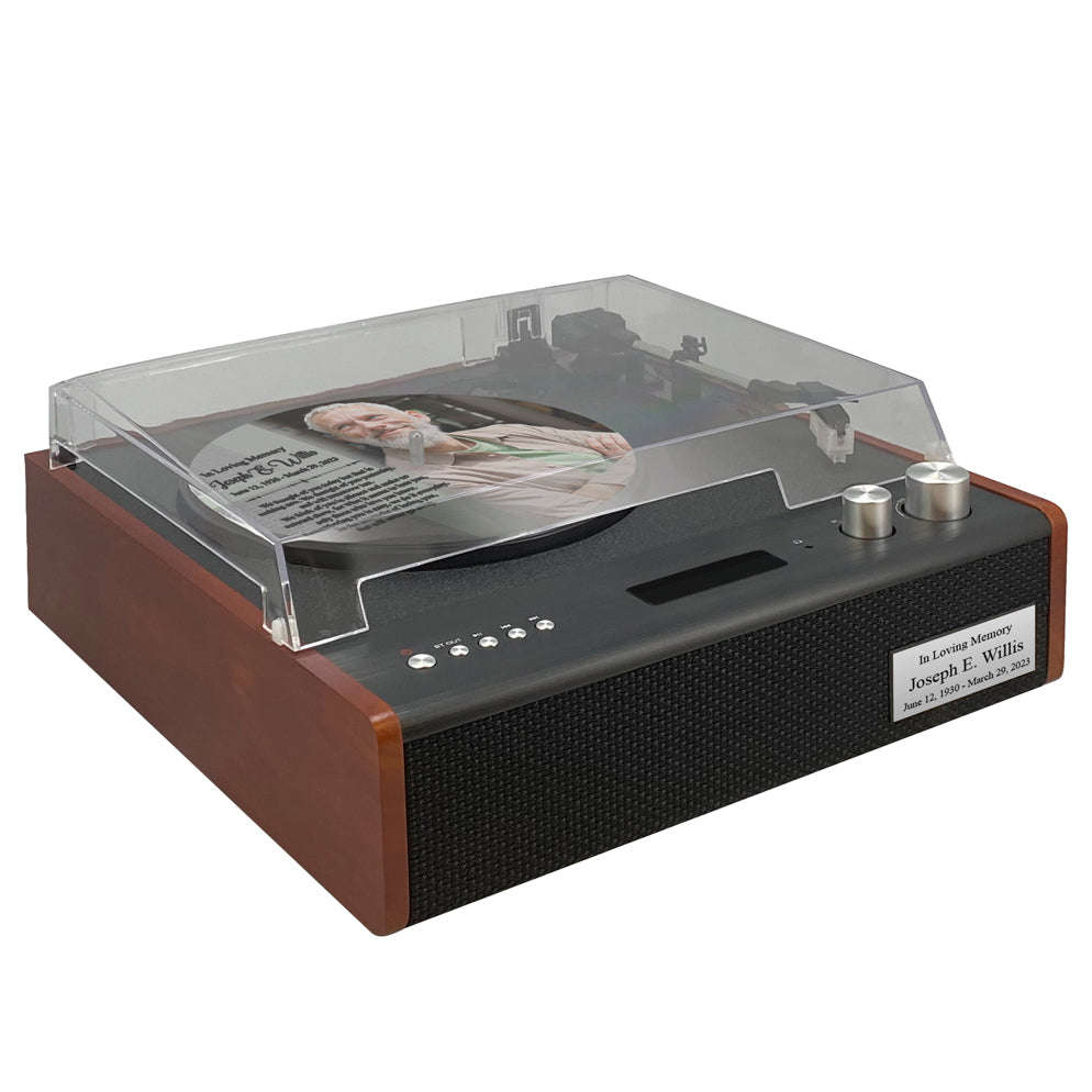 Turntable or Record Player CD Adult Cremation Urn - Photo Option