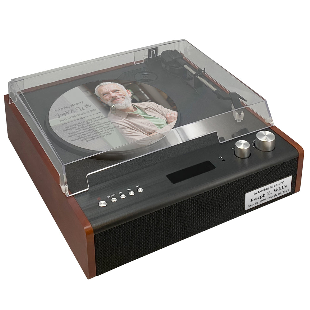 Turntable or Record Player CD Adult Cremation Urn - Photo Option