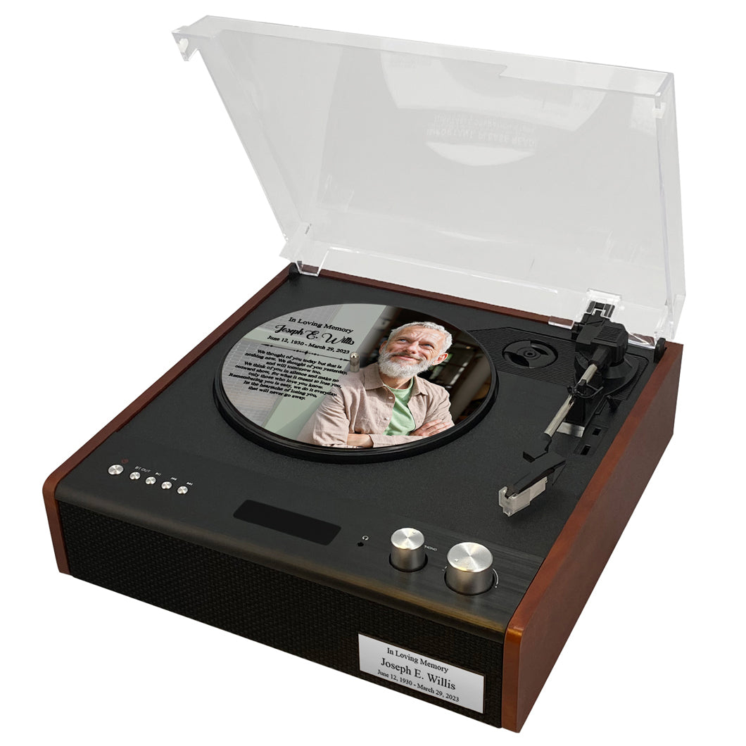 Turntable or Record Player CD Adult Cremation Urn - Photo Option