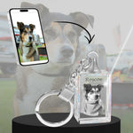 2D Crystal Photo Rectangle Keychain - Engraving Option