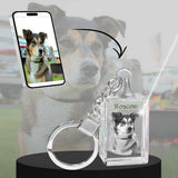 2D Crystal Photo Rectangle Keychain - Engraving Option