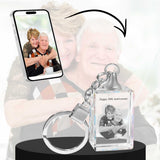 2D Crystal Photo Rectangle Keychain - Engraving Option