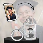 2D Crystal Photo Rectangle Keychain - Engraving Option