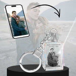 2D Crystal Photo Rectangle Keychain - Engraving Option