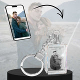 2D Crystal Photo Rectangle Keychain - Engraving Option