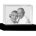 3D Ultra Rectangle Crystal Companion Wood Urn - For Two