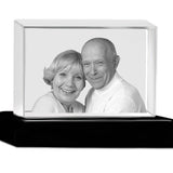 3D Ultra Rectangle Crystal Companion Wood Urn - For Two