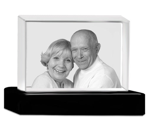 3D Ultra Rectangle Crystal Companion Wood Urn - For Two