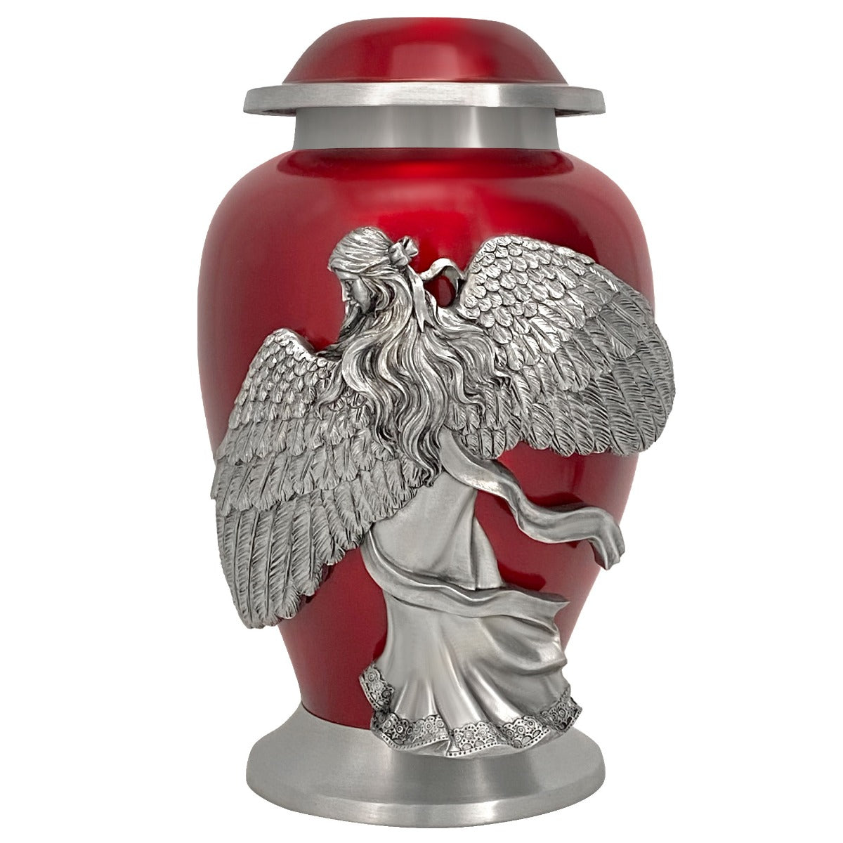 Wings of an Angel Red Adult Urn - Pro Laser Engraving - Burial Vault Option