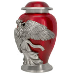 Wings of an Angel Red Adult Urn - Pro Laser Engraving - Burial Vault Option
