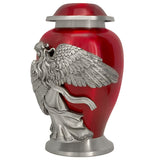 Wings of an Angel Red Adult Urn - Pro Laser Engraving - Burial Vault Option