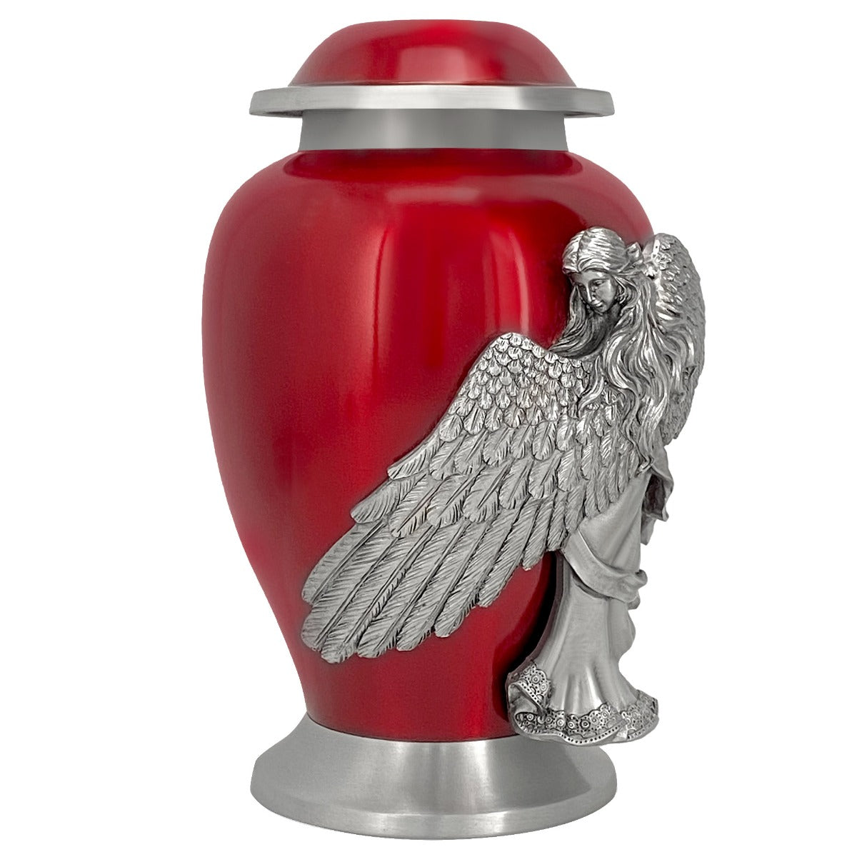 Wings of an Angel Red Adult Urn - Pro Laser Engraving - Burial Vault Option