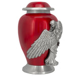 Wings of an Angel Red Adult Urn - Pro Laser Engraving - Burial Vault Option