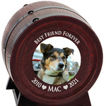 Pet Red Oak Barrel Urn - Small or Large Dog or Cat Urns