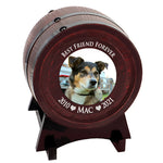 Pet Red Oak Barrel Urn - Small or Large Dog or Cat Urns