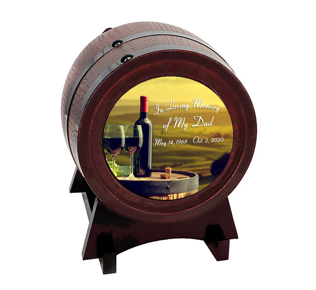 Red Wine Adult or Keepsake Red Oak Barrel Urn
