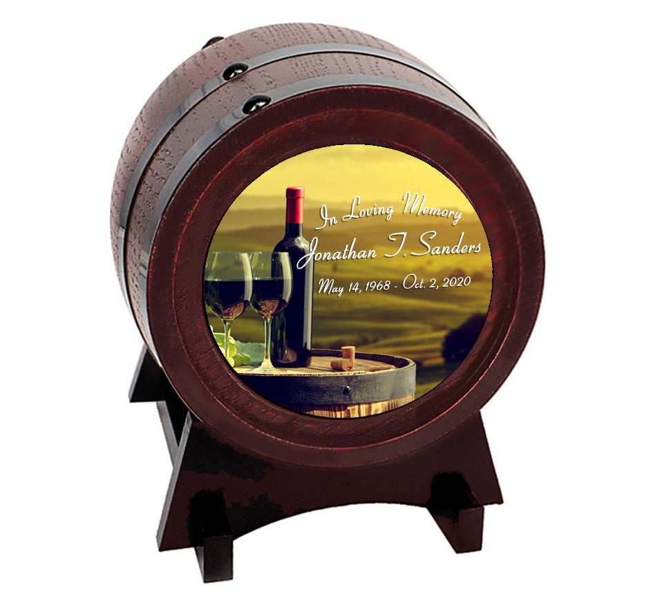 Red Wine Adult or Keepsake Red Oak Barrel Urn