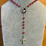 Red Photo Rosary Necklace Urn