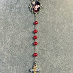 Red Photo Rosary Necklace Urn