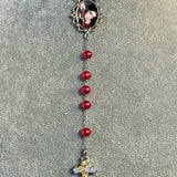 Red Photo Rosary Necklace Urn