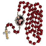 Red Photo Rosary Necklace Urn