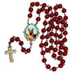 Red Photo Rosary Necklace Urn