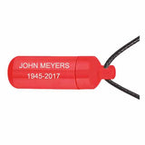 Red Capsule Ash Urn Pendant