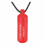 Red Capsule Ash Urn Pendant